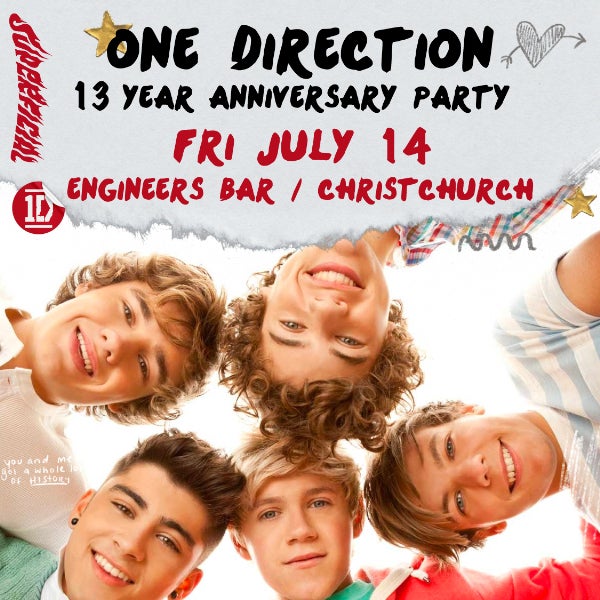 ONE DIRECTION 13 YEAR ANNIVERSARY PARTY - CHRISTCHURCH